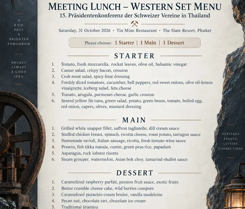 Lunch-Menu TIN MINE